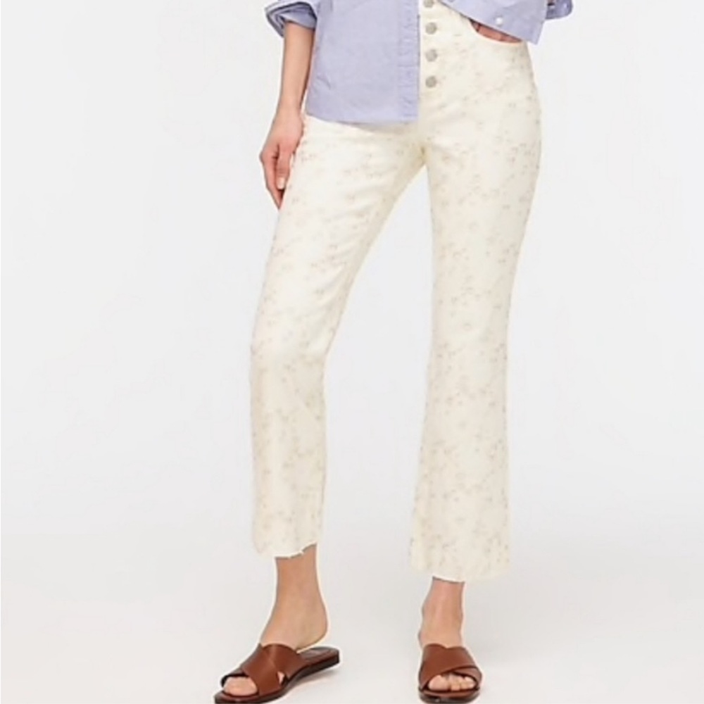 J. CREW 10” Demi-Boot Crop Jean in Eyelet 30